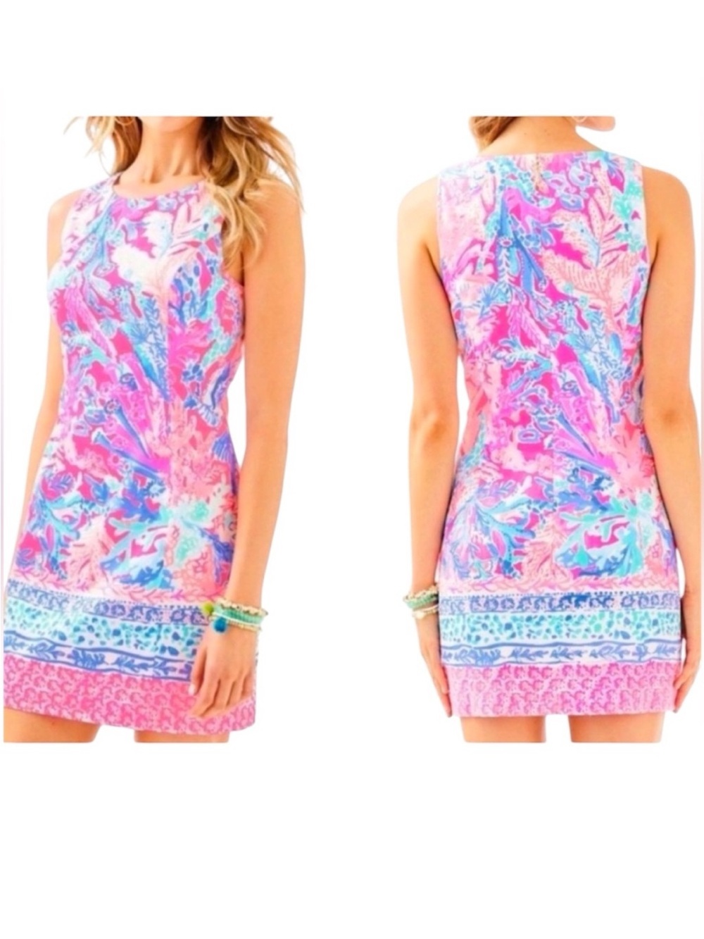 LILLY PULITZER
AQUADESIAC PINK BLUE PURPLE CORAL SHIFT
DRESS O